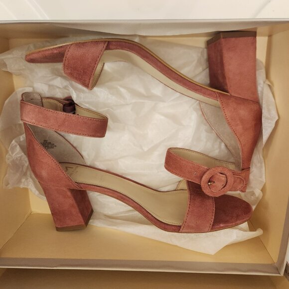 Marc Fisher Block Heel Sandal Karlee Suede Medium Pink. NIB. Size 8 - Picture 8 of 10